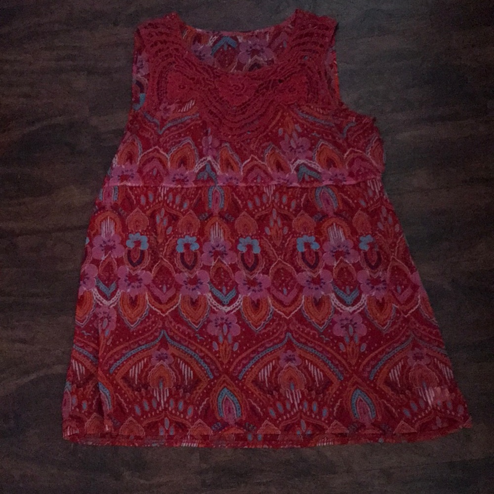 Beautiful red floral print tunic